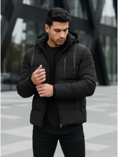 Pánská prošívaná zimní bunda s kapucí černá Dstreet model 21995387 - FashionStreet