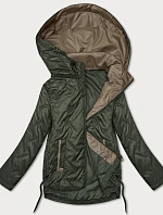 Tenká prešívaná plus size bunda S'West khaki (B8361-11)