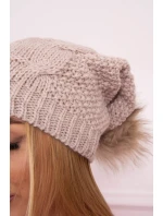 Sandra model 18750743 světle béžová fleecová čepice - K-Fashion