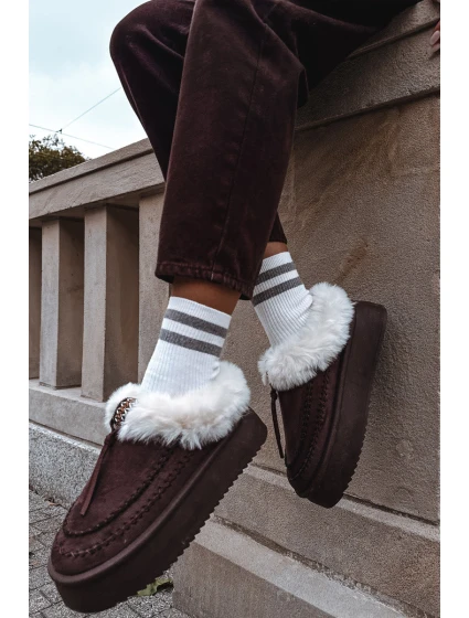 Śniegowce Damskie Z Futerkiem Na Platformie Czekoladowe Rosmira Śniegowce Damskie Z Futerkiem Na Platformie Czekoladowe Rosmira