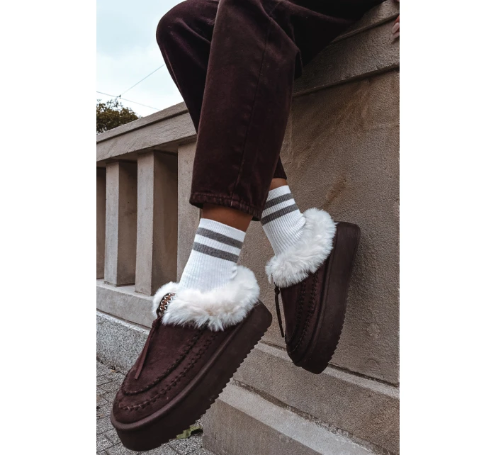 Śniegowce Damskie Z Futerkiem Na Platformie Czekoladowe Rosmira Śniegowce Damskie Z Futerkiem Na Platformie Czekoladowe Rosmira