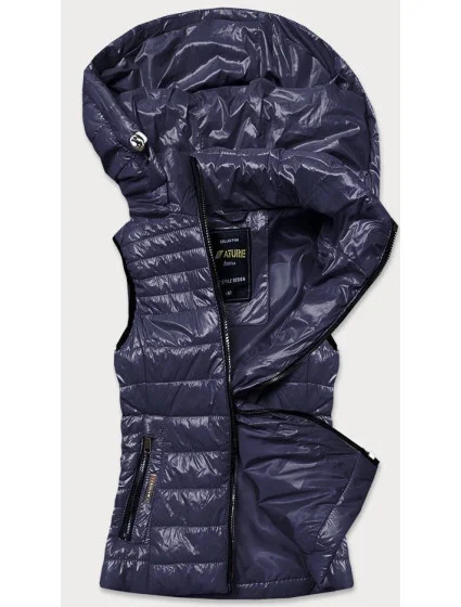 Tmavo modrá prešívaná dámska vesta (6385) Tmavo modrá prešívaná dámska vesta (6385)