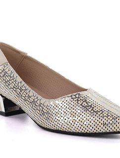 Dámske kožené ažurové topánky béžové Vinceza 99201