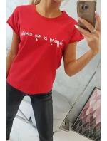 Nakupovanie je moja kardio červená blúzka Nakupovanie je moja kardio červená blúzka