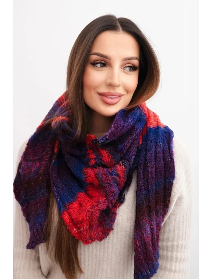 Dámsky vlnený komínový šál KN20 fialový