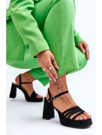 Dámské semišové sandály na platformě Černé model 21613994 - Boto