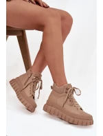 Dámské zateplené kozačky trapery na platformě Camel model 21747749 - Boto