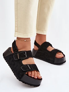 Semišové sandály na platformě Big Star model 22064133 Černé - Big Star Shoes