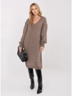 Sukienka IN SK model 21782337 ciemny bezowy - FPrice Sukienka IN SK model 21782337 ciemny bezowy - FPrice