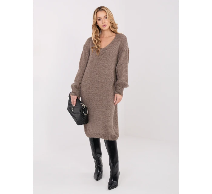 Sukienka IN SK model 21782337 ciemny bezowy - FPrice Sukienka IN SK model 21782337 ciemny bezowy - FPrice