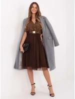 Sukienka MI SK model 21724545 brązowy - FPrice Sukienka MI SK model 21724545 brązowy - FPrice
