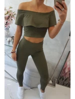 Súprava s pruhovanou khaki farbou Súprava s pruhovanou khaki farbou