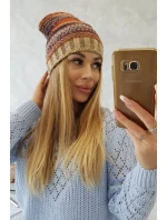 Krystyna fleecová čiapka K207 hnedá + béžová