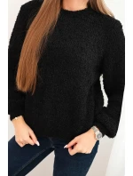 Dámsky mäkký mohérový sveter čierny