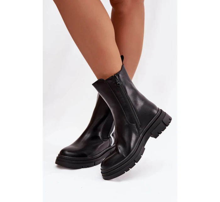 Kotníkové boty dámské zateplené černé Solenne Kotníkové boty dámské zateplené černé Solenne
