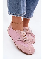 Semišové Nízké Dámské Tenisky Big Star TT274600 Růžové