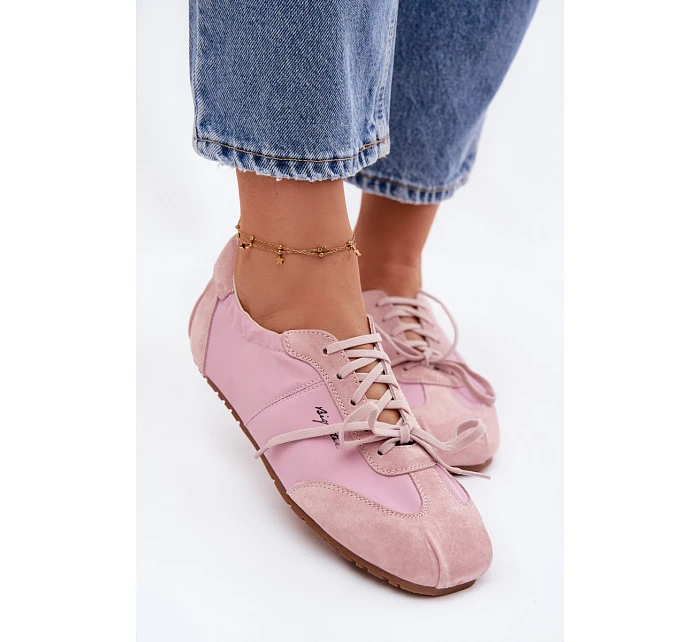 Semišové Nízké Dámské Tenisky Big Star TT274600 Růžové