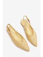 Dámske lakované baleríny s prackou Rinalle - žlté