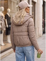 Kurtka damska pikowana z kapturem beżowa model 22341080 - FashionStreet