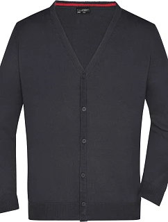 JN 661 Pánský pletený cardigan s výstřihem do V model 22488035 black - Daiber