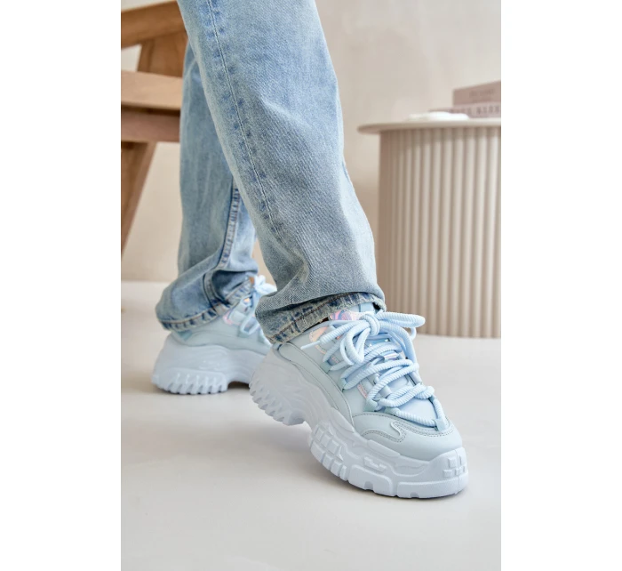 Sneakersy Damskie Na Masywnej Podeszwie Niebieskie Nevela