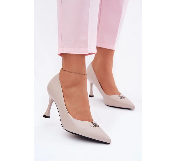 Lodičky Vinceza s ozdobným detailem Světle šedé