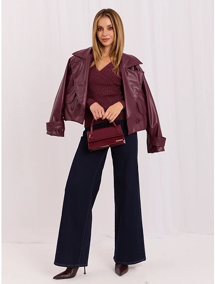 Sweter IR SW model 22296797 bordowy - FPrice Sweter IR SW model 22296797 bordowy - FPrice