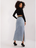 Svetlomodrá maxi džínsová sukňa s rozparky