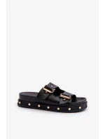 Dámske papuče na platforme Big Star Black Dámske papuče na platforme Big Star Black