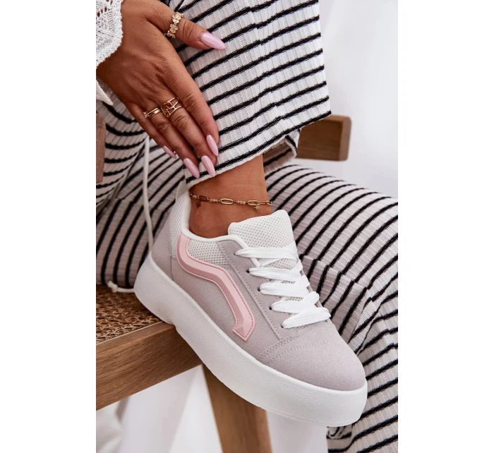 Dámske tenisky na platforme - šedé Tellnira