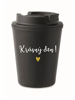 KRÁSNÝ DEN! - černý termohrnek 300 ml