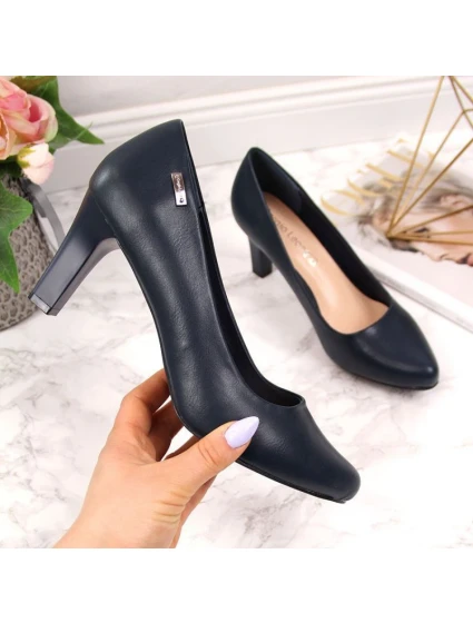 Sergio Leone tmavomodré lodičky na podpätku