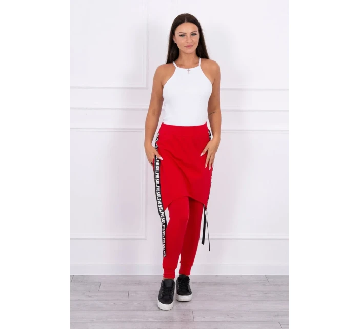 Nohavice/oblek s nápisom selfie red