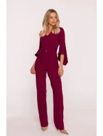 Kombinéza s rukávy bordó model 21319117 - STYLOVE