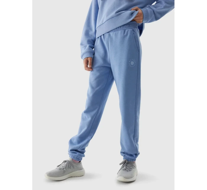 Dívčí tepláky typu jogger 4F - denim Dívčí tepláky typu jogger 4F - denim