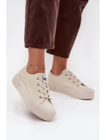 Dámske tenisky na platforme LEE ISLA C WOMEN LOW - béžové