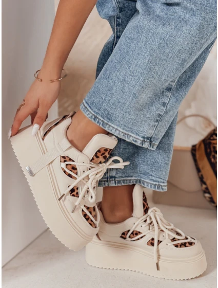 Dámské tenisky na vysoké platformě s leopardím vzorem Dstreet model 21984936 - FashionStreet