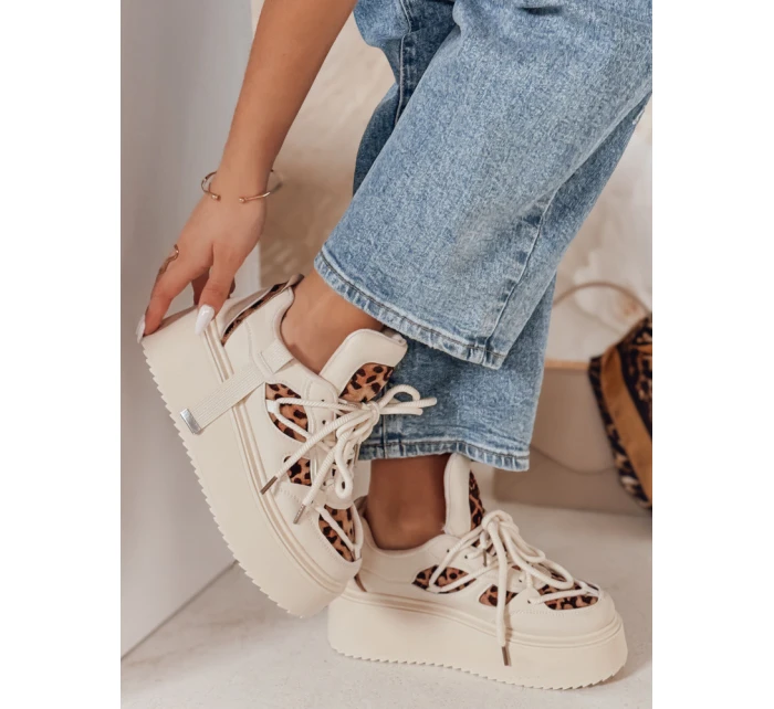 Dámské tenisky na vysoké platformě s leopardím vzorem Dstreet model 21984936 - FashionStreet