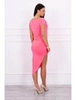 Asymetrické šaty ružové neónové