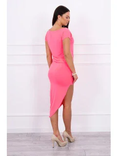 Asymetrické šaty ružové neónové