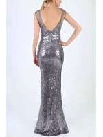 Dámske dlhé flitrové šaty bez rukávov - SOKY&SOKA