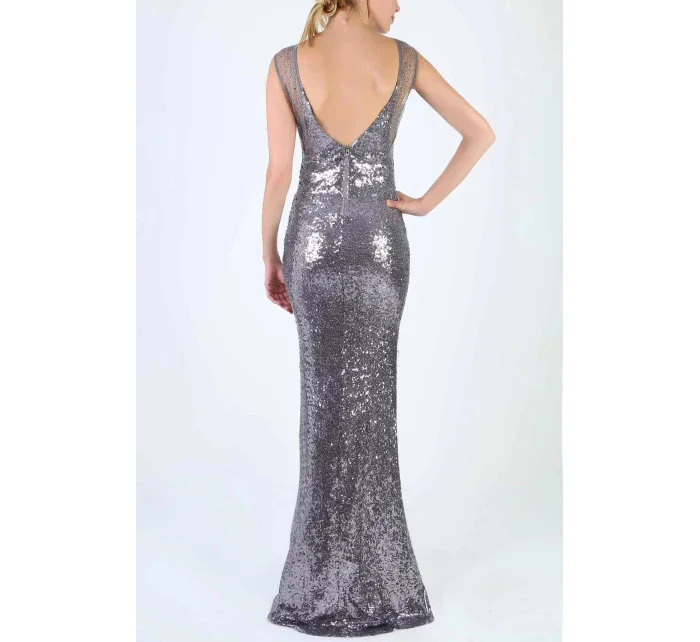 Dámske dlhé flitrové šaty bez rukávov - SOKY&SOKA