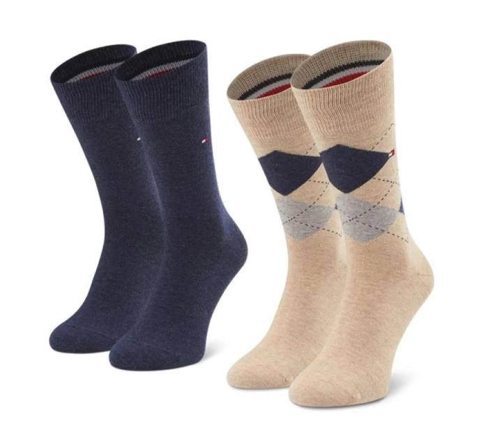 Ponožky 2pack M 100001495 050 béžovo-modré - Tommy Hilfiger