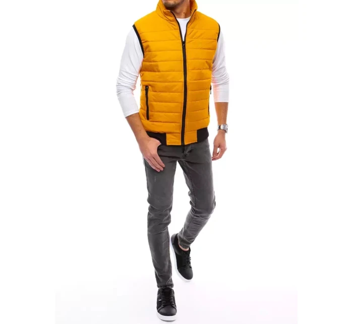 Pánská prošívaná tmavě žlutá vesta Dstreet model 21964326 - FashionStreet