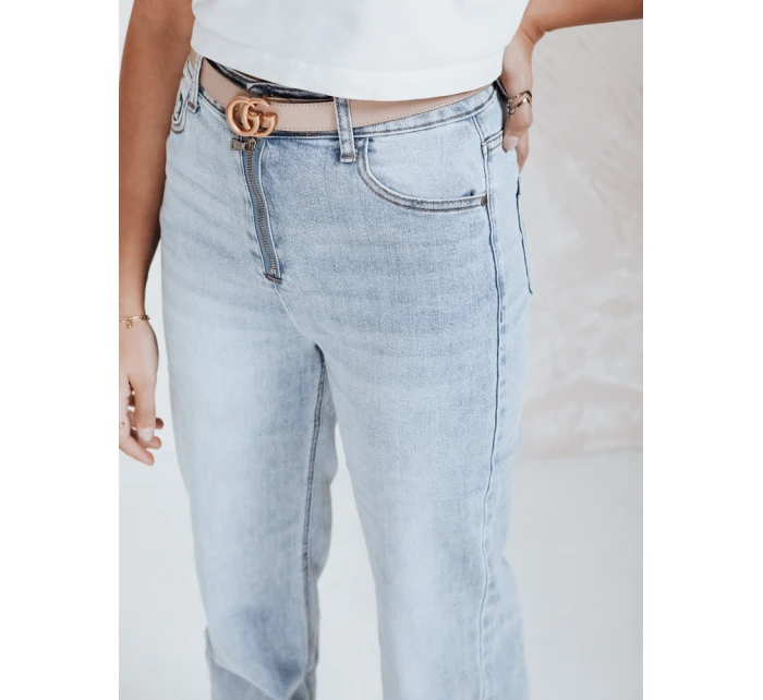 Dámské džíny s vysokým pasem a širokými nohavicemi světle modré Dstreet model 21992635 - FashionStreet