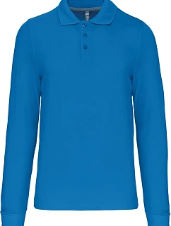 K 243 Pánské piqué polo s dlouhým rukávem model 22507000 tropical blue - Kariban