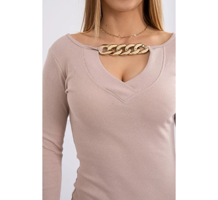 Šaty se zlatým řetízkem béžové Šaty se zlatým řetízkem béžové