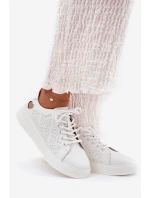 Dámské Kožené Tenisky Na Platformě model 21691898 Bílé - VINCEZA