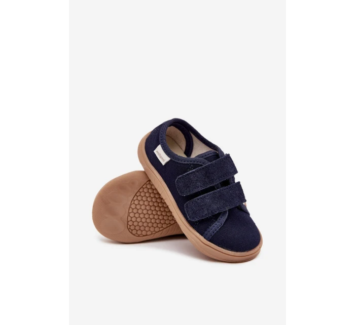 Kapcie Barefoot Chłopięce Gładkie Milami Granatowe Saphira