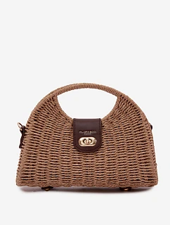 Pletená Malá Kabelka S Odnímatelným Přívazkem Hnědá Delphine